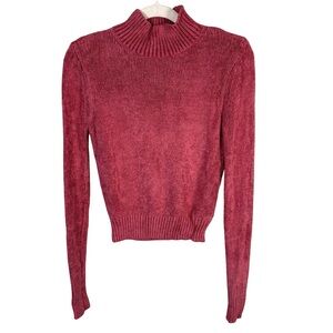 Wilfred Chenille Rich Rose Turtleneck Sweater Size XXS Minimalist Cozy Knit